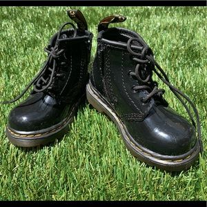 Infant Patent Leather Lace Up Dr. Marten Boots